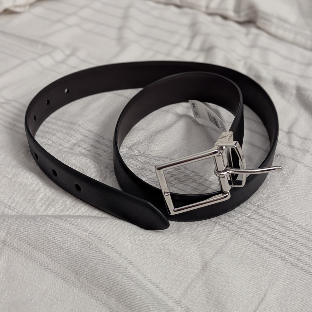Calvin Klein Women's Reversible Black Brown Leather Belt